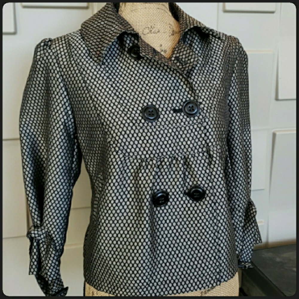 Apt 9 jacket coat blazer top taupe tan black 3/4 sleeve short Size Large